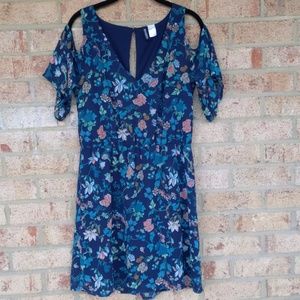 Floral cold-shoulder dress